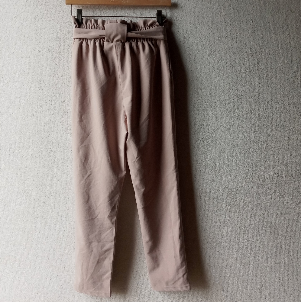 X --High Waist Paper Bag Cropped Pants Grace Karin - Picture 7 of 9